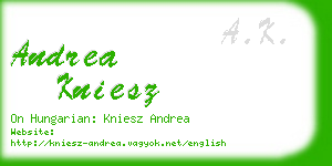 andrea kniesz business card